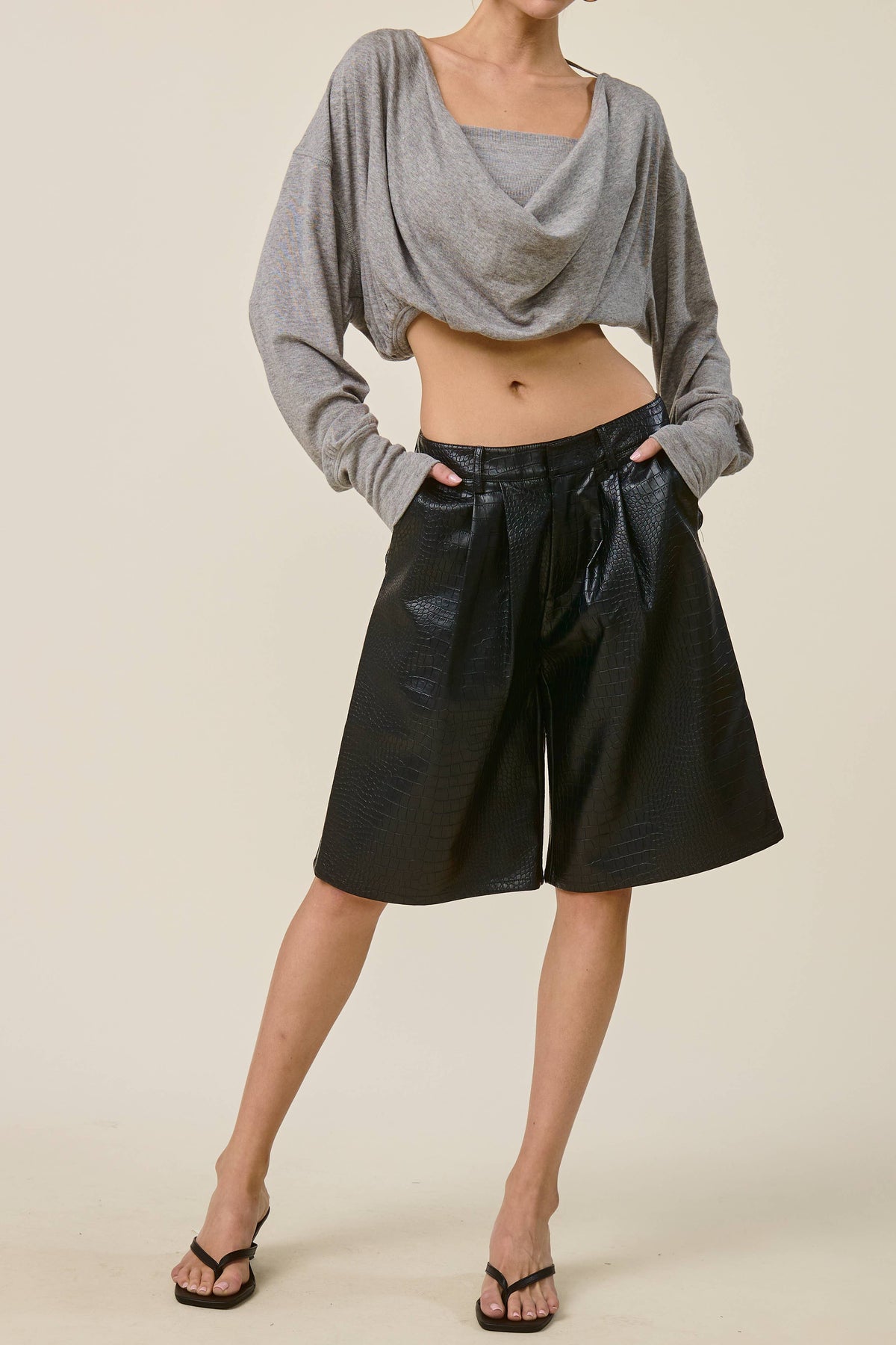 Croc Embossed Bermuda Shorts