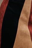 Colorblock Faux Suede Mini Skirt in Black, Tan & Rust